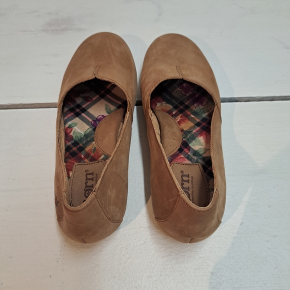 Born Casual Slip-On Flats Tan Leather With Plaid Lining Women's Shoe Size 6.5 - Picture 6 of 10